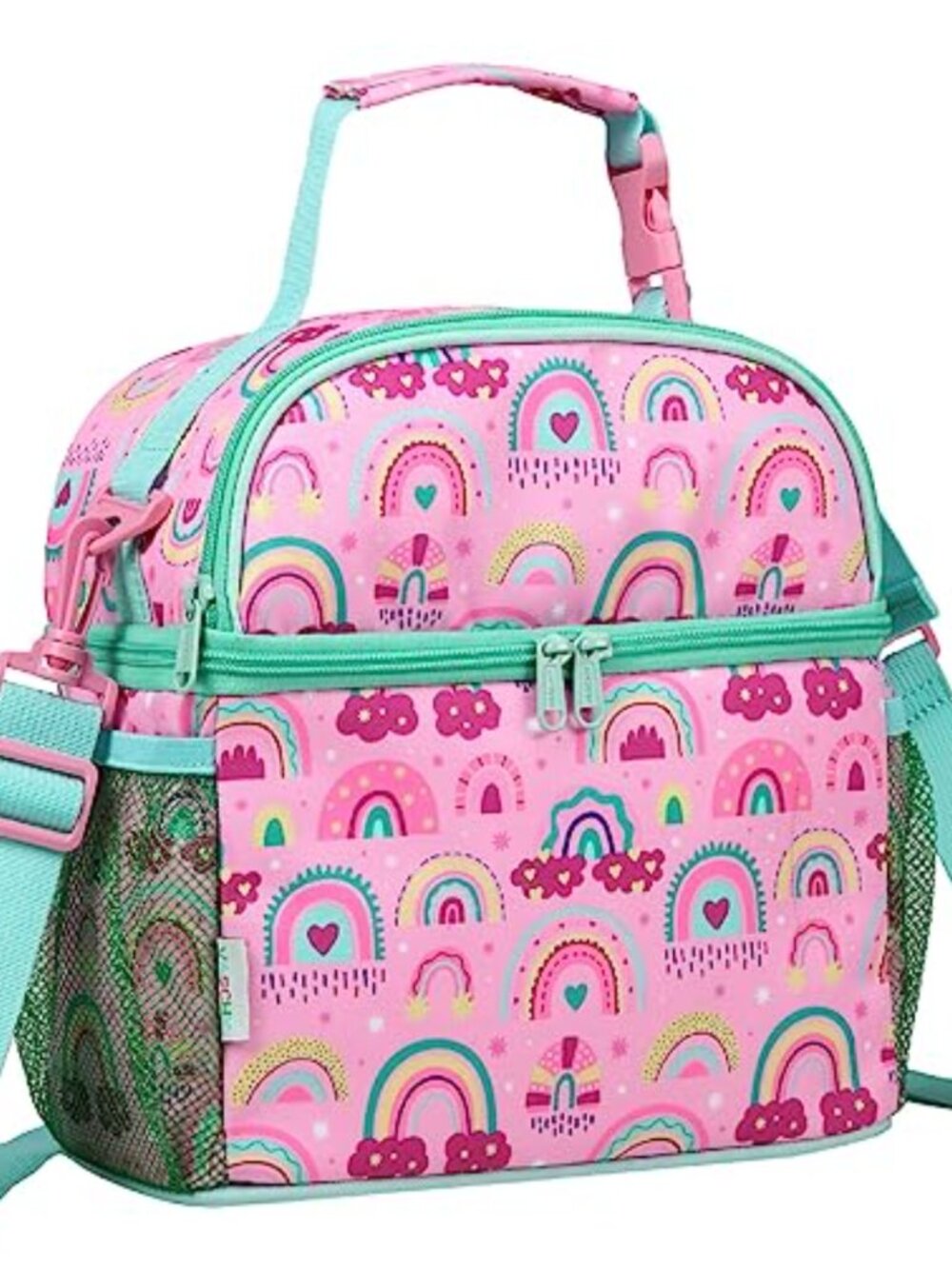 Insulated Double Decker Kids Lunch Bag Polyester Bento Tote School